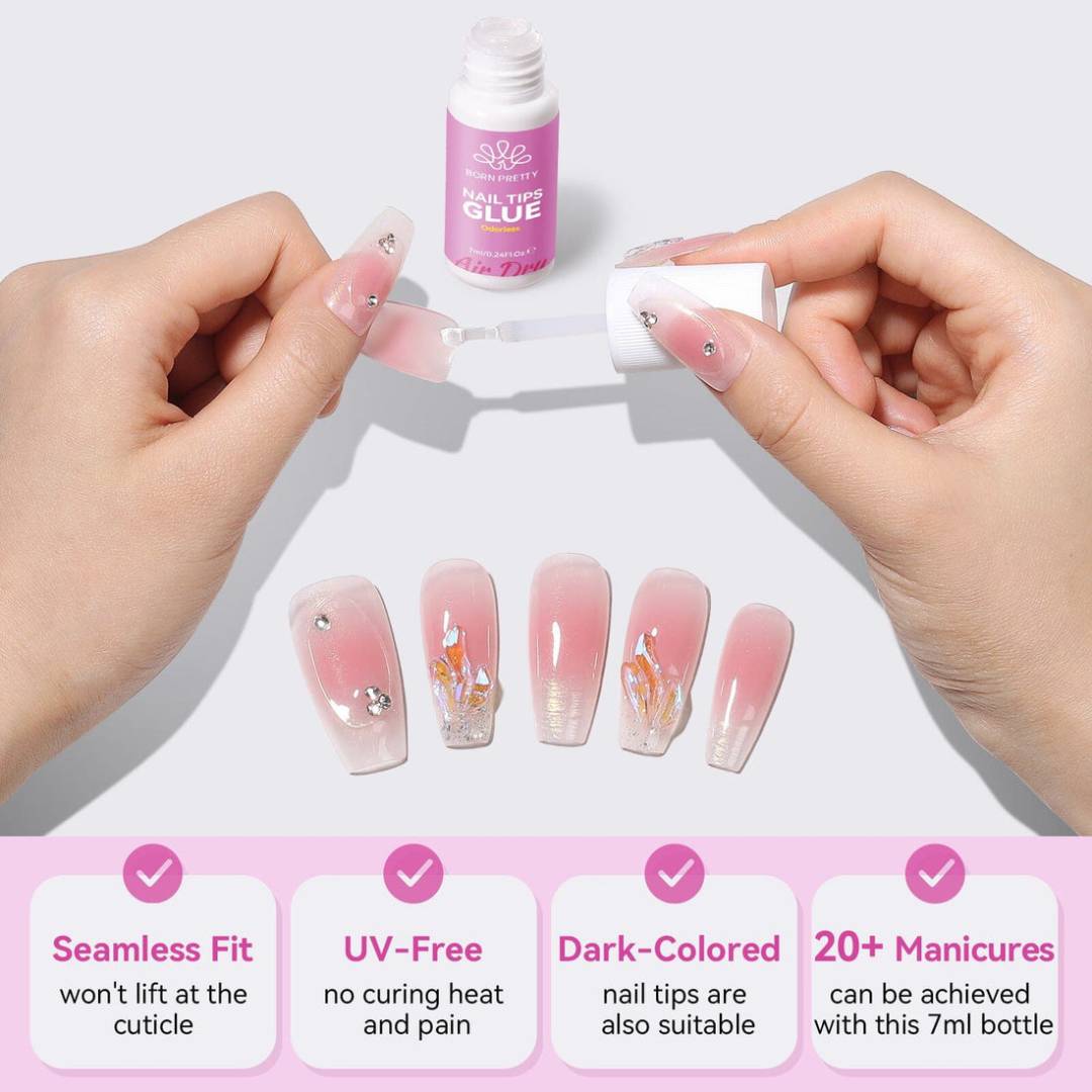no lamp Nail Tips Glue