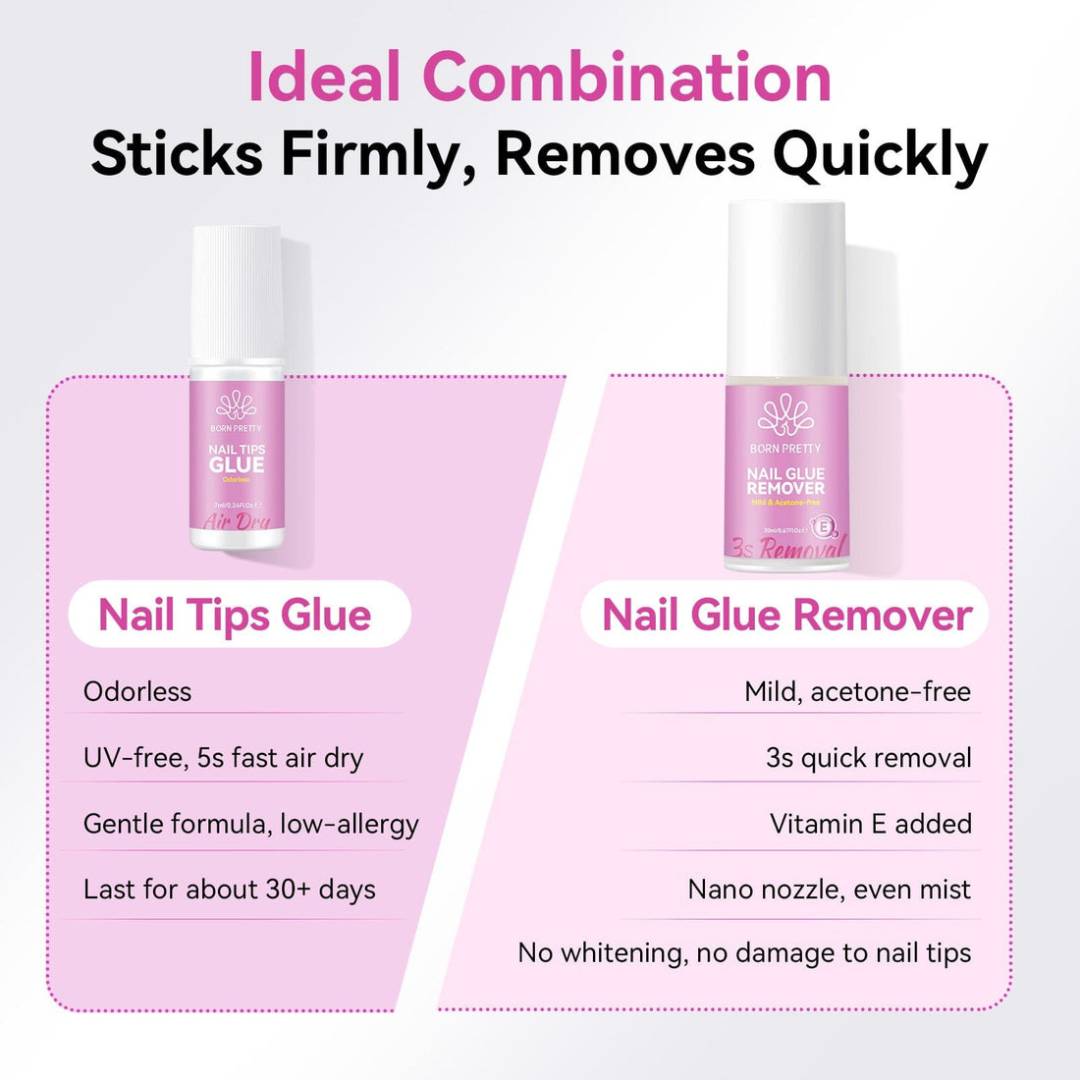 Born Pretty Nail Tips Glue and nail glue remover