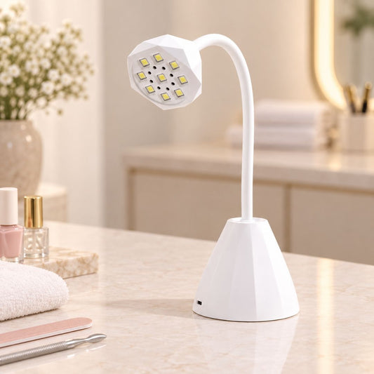 White LED flash cure lamp for soft gel nail tips