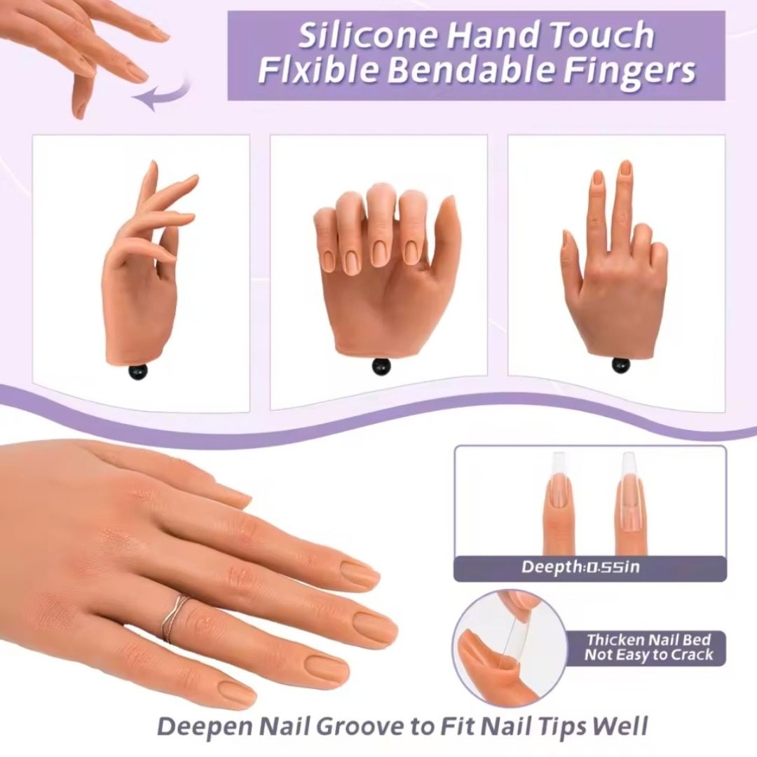 Complete professional nail training hand starter kit with free practice accessories