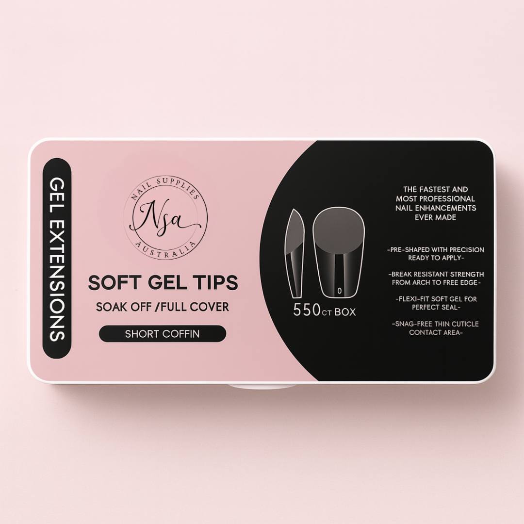 Short Coffin Soft Gel Tips by Nail Supplies Australia