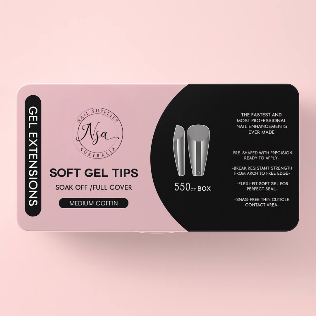 Medium Coffin Soft Gel Tips by Nail Supplies Australia | Gel X Nails