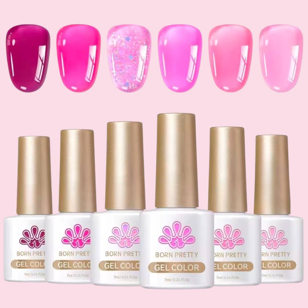 Born Pretty Pink Jelly Gel Polish Set