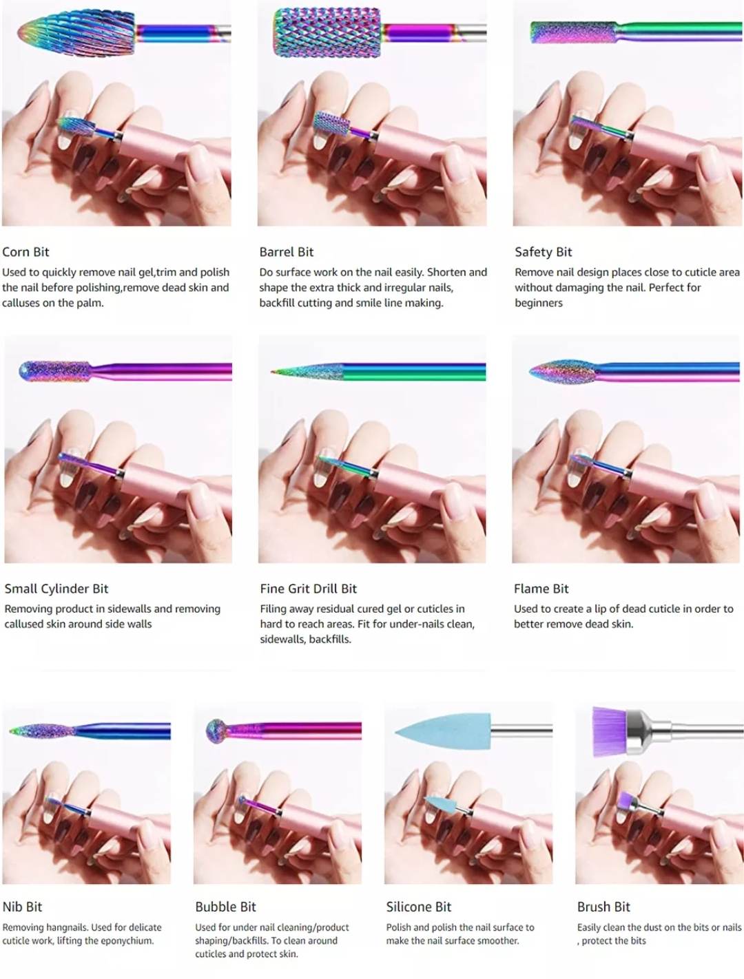 Nail drill bits
