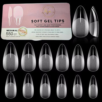 Medium Almond Soft Gel Tips by Nail Supplies Australia