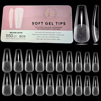 Medium Coffin  Soft Gel Tips by Nail Supplies Australia