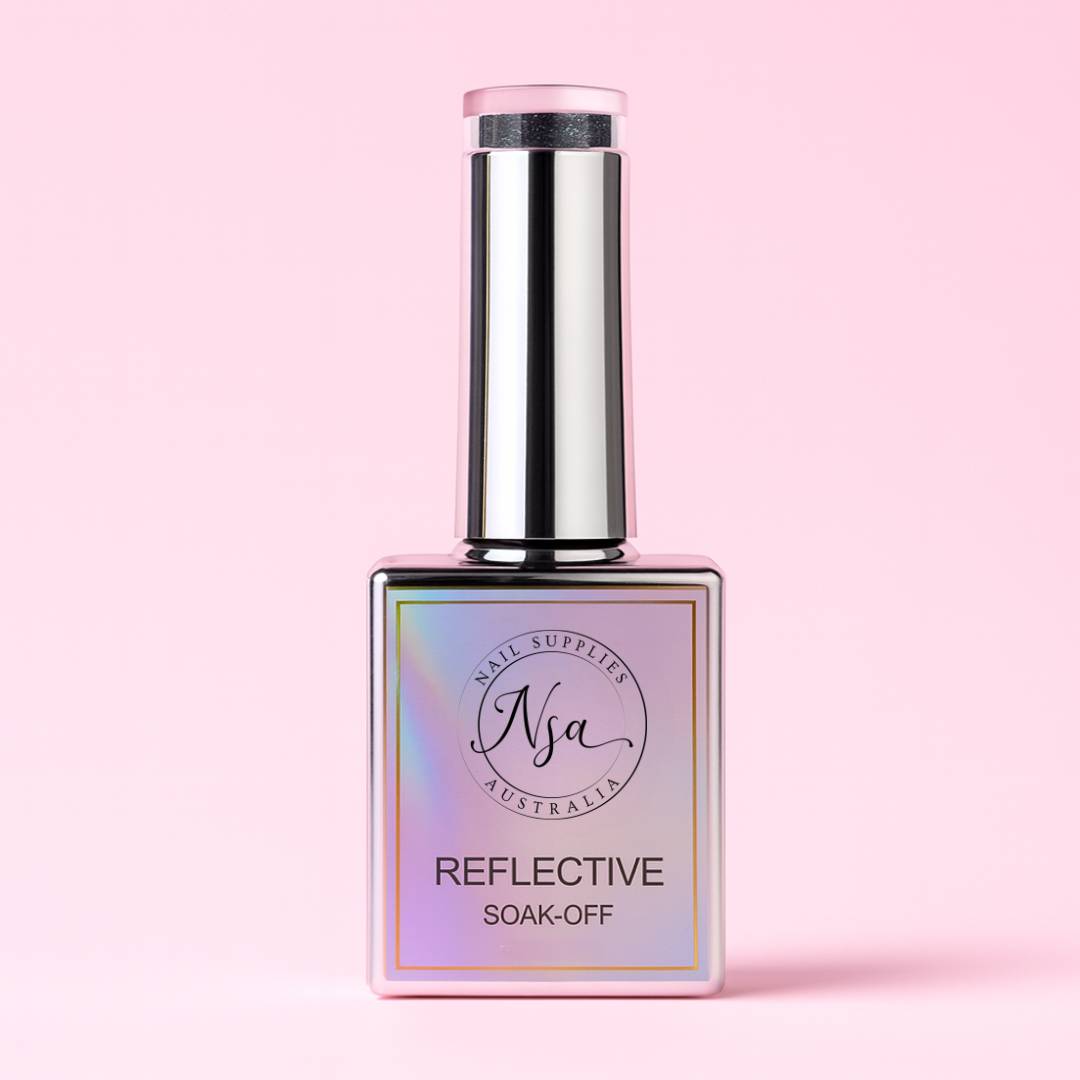 Nail Supplies Australia Black Reflective Glitter Gel Polish