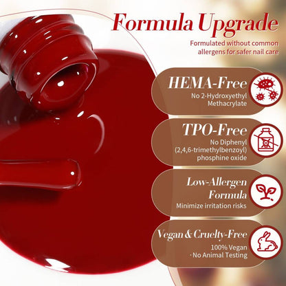 HEMA Free Born Pretty Red Gel Polish Set 
