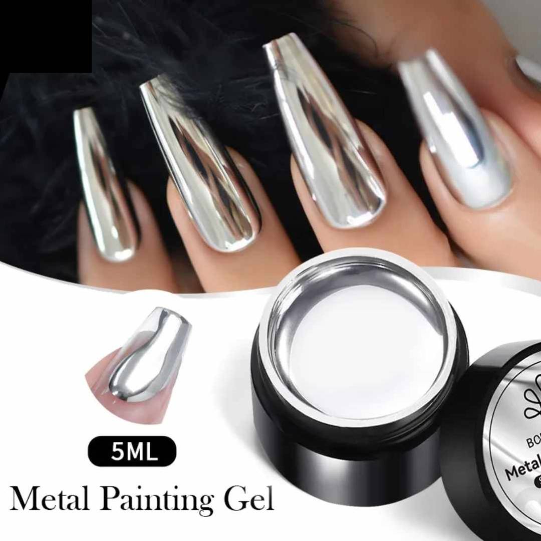 Mirror chrome gel polish 