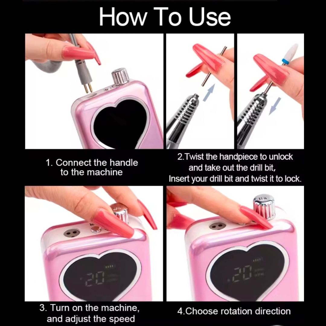 How to use Profesional nail drill 