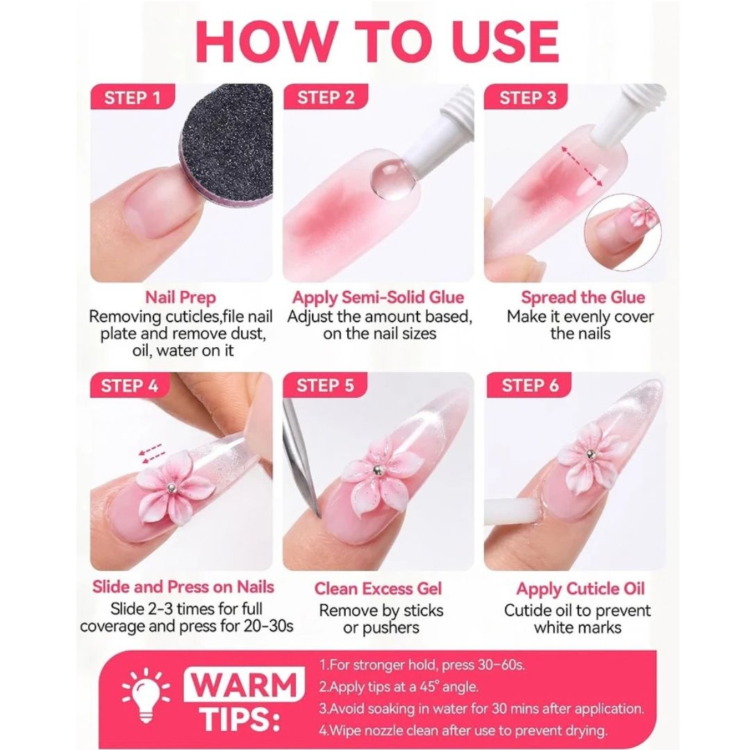 1. Step-by-step guide to applying Makartt semi-solid nail glue