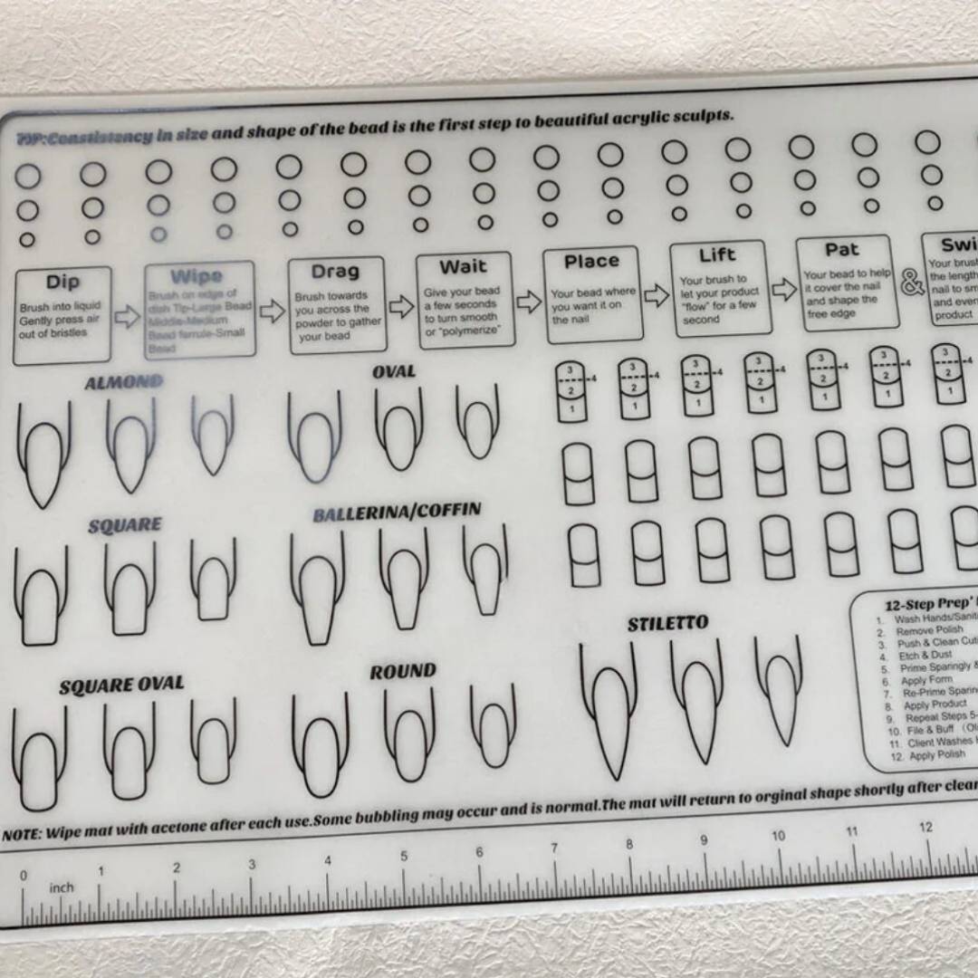 Acrylic Nail Practice Silicone Mat
