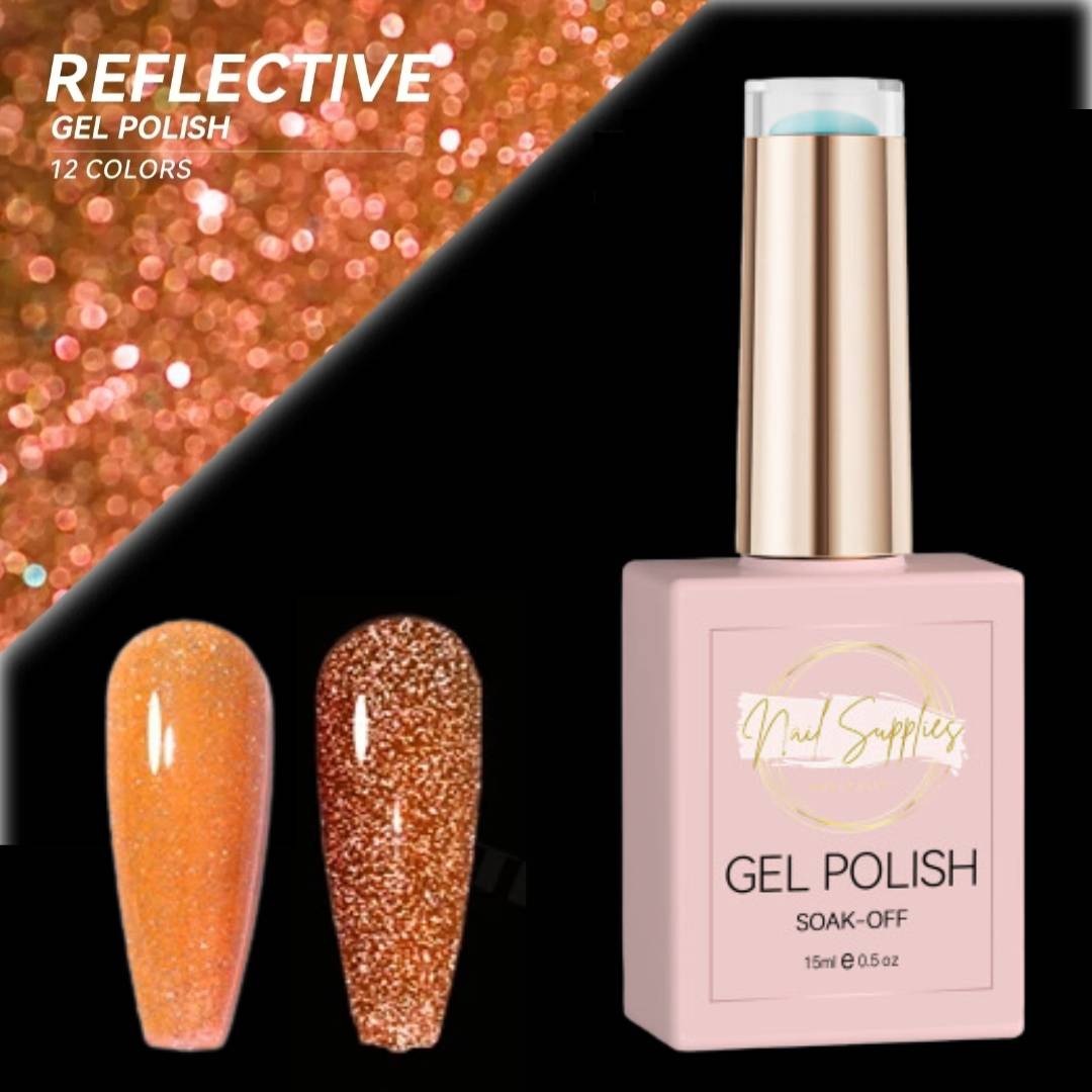 Gold Reflective Glitter Gel Polish