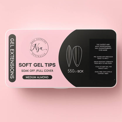 Medium Almond Soft Gel Tips by Nail Supplies Australia | Gel X Nails 