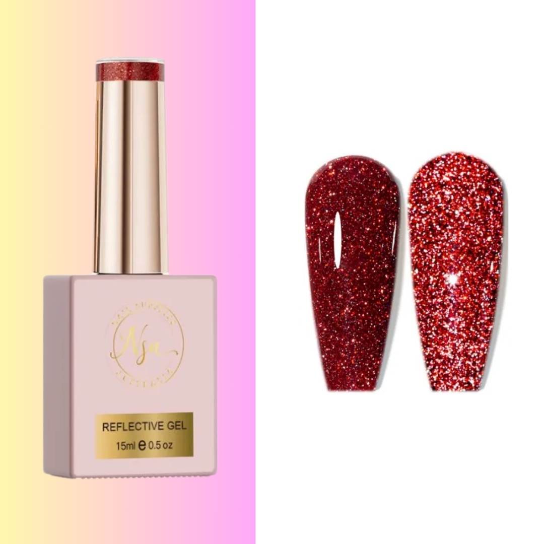 Nail Supplies Australia red reflective glitter gel polish 