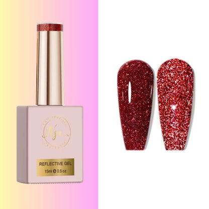 Nail Supplies Australia red reflective glitter gel polish 