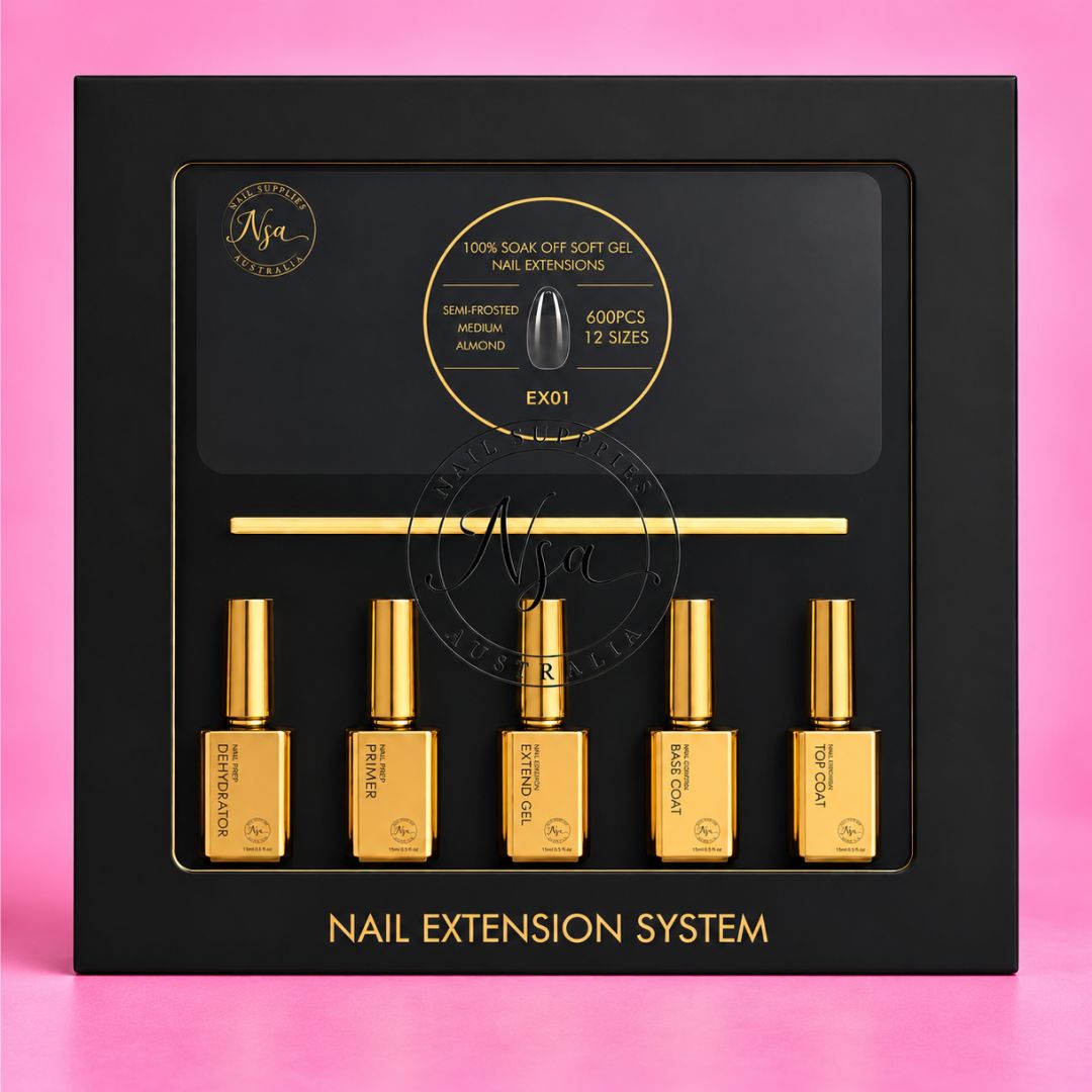 Soft Gel Nail Extension Kit with 600 tips, Extend Gel and nail prep products
