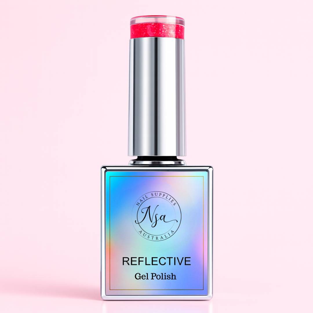 Pink Reflective Glitter Gel Polish By Nail Supplies Australia 