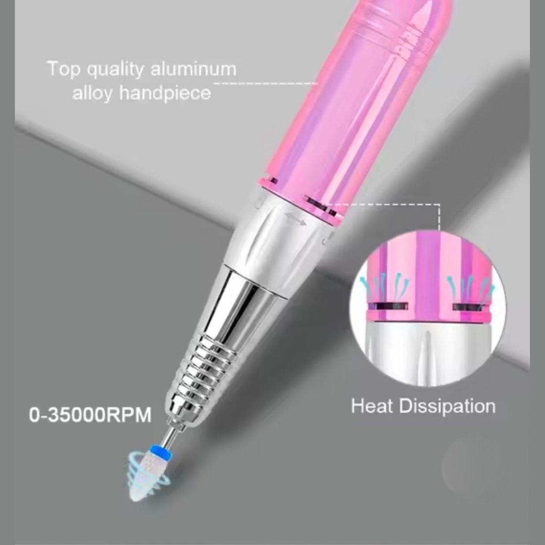 Low vibration professional e-file for acrylic and builder gel removal