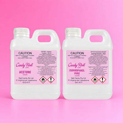 Candy Nail Labs Pure Acetone & Isopropanol Combo – 1 Litre